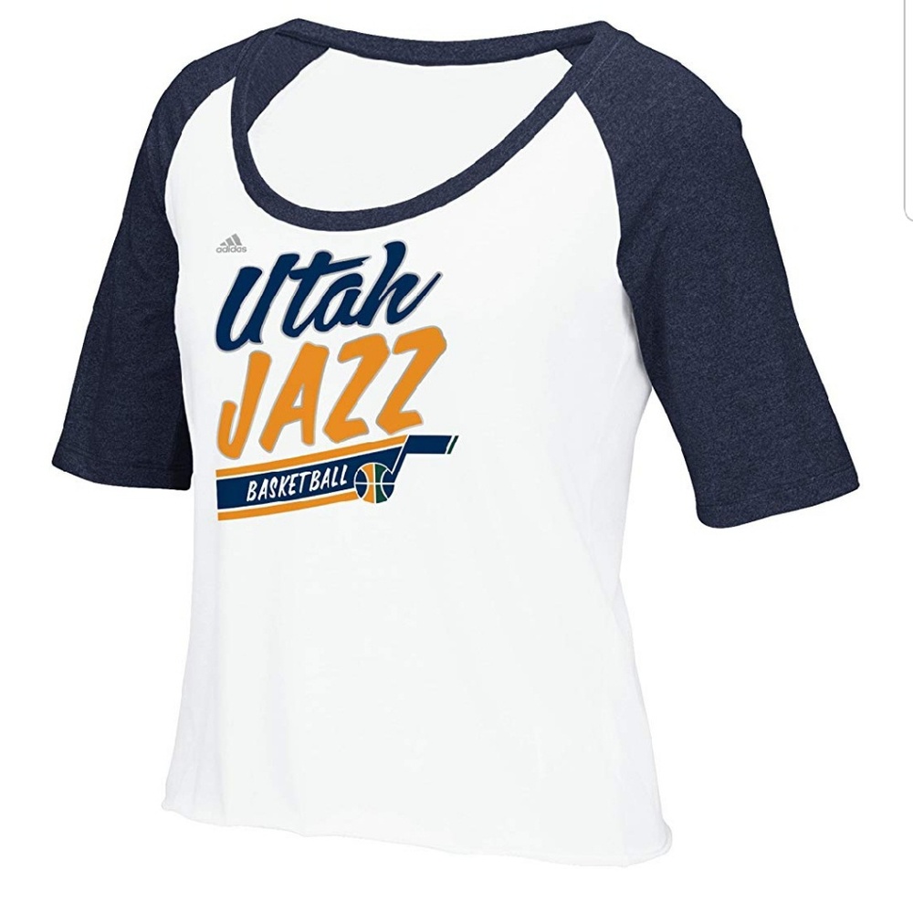 Adidas Utah Jazz NBA Womens Colorblock Raglan NWT